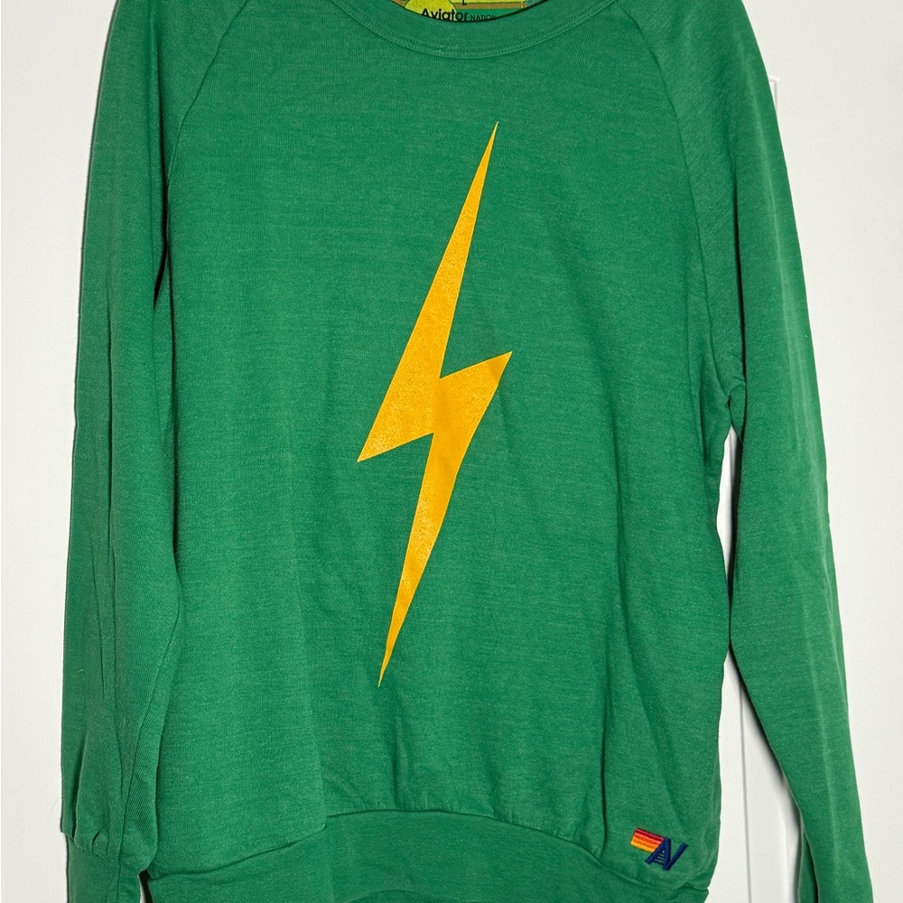 Aviator Nation Kelly Green Bolt Sweatshirt